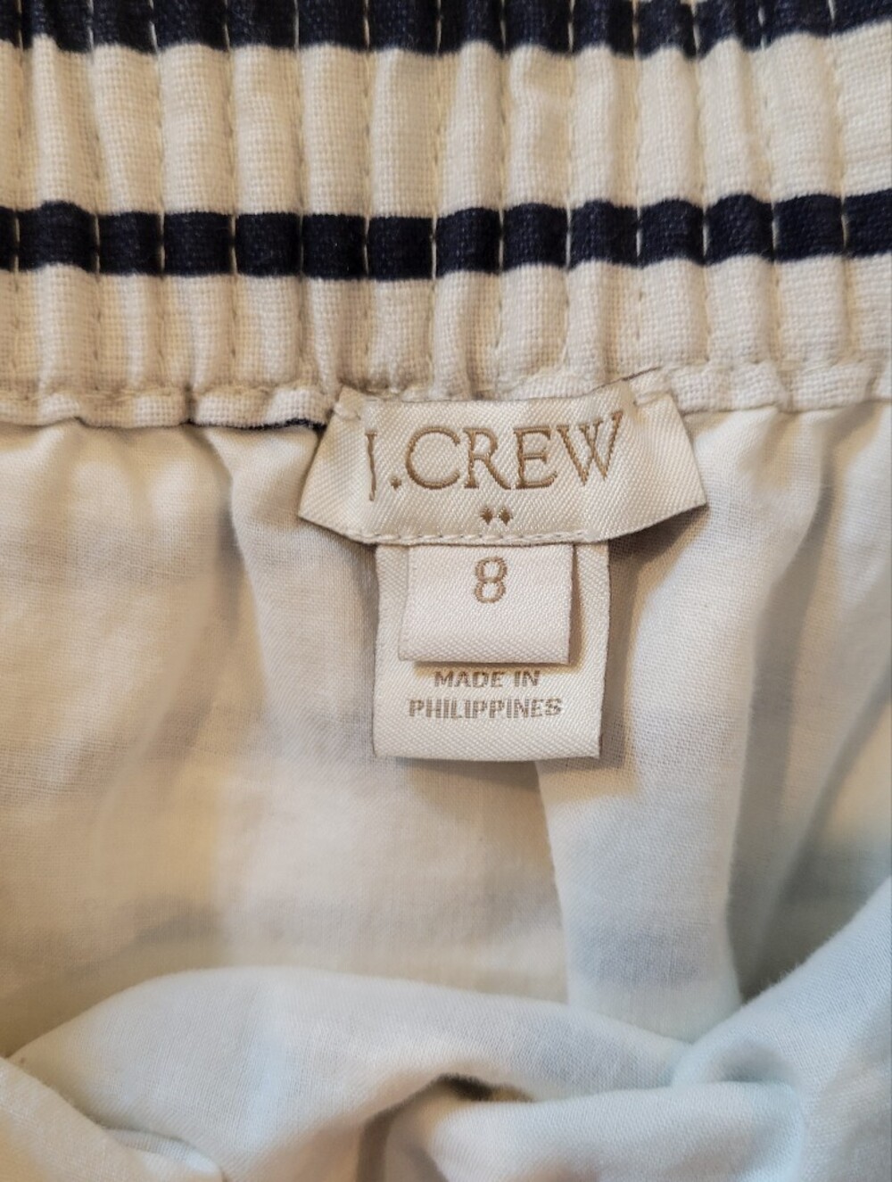 J. Crew Black & White Striped Elastic Waist Mini Skirt - Picture 2 of 6